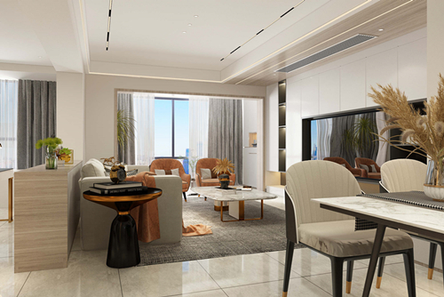 廣州市遠洋招商保利東灣現(xiàn)代簡約風格三居室裝修案例