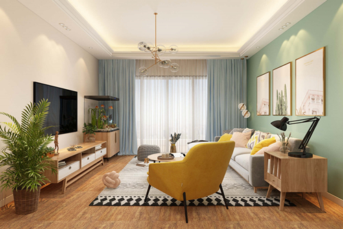 廣州市東華西路小區(qū)北歐風格四居室裝修案例