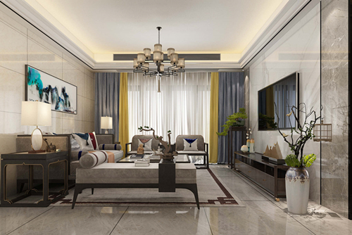 廣州市翡翠綠洲森林半島新中式風(fēng)格四居室裝修案例