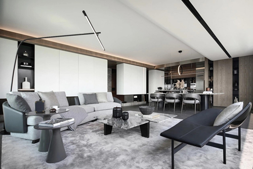 涼山彝族自治州北安置小區(qū)現(xiàn)代風(fēng)格平層裝修案例