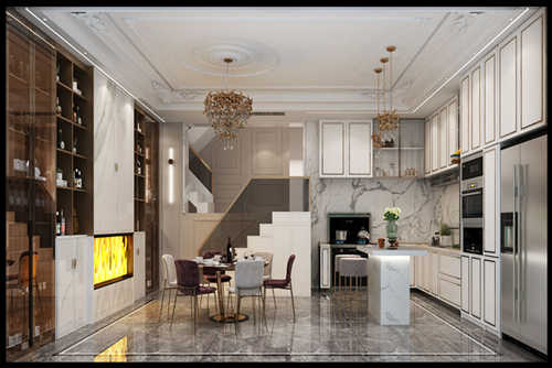 涼山彝族自治州北安置小區(qū)現(xiàn)代簡約風(fēng)格別墅裝修案例