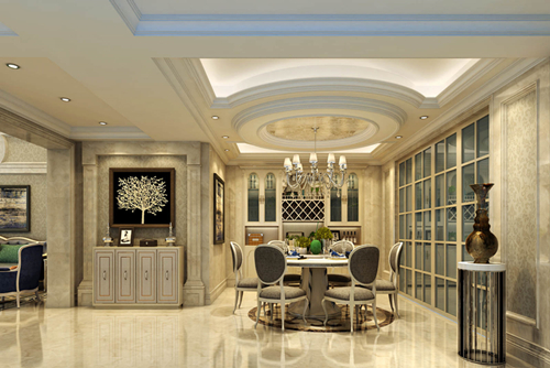 ?？谑袏W林匹克花園歐式風(fēng)格復(fù)式裝修案例