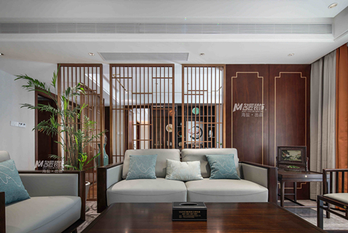 嘉興市康來登花園新中式風格四居室裝修案例