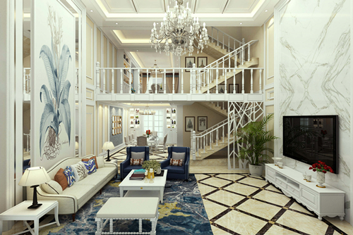 曲靖市華凌鳳凰商都小區(qū)歐式風(fēng)格別墅裝修案例