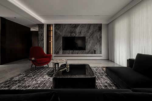 中山市時代南灣北岸現(xiàn)代風(fēng)格三居室裝修案例