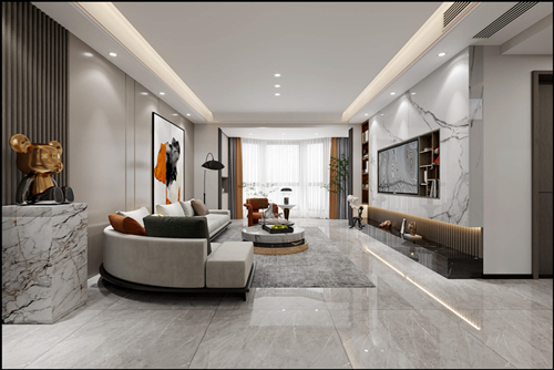 佛山市招商曦岸現(xiàn)代風格復式裝修案例