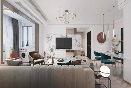 三明市昌盛花園現(xiàn)代風(fēng)格三居室裝修案例