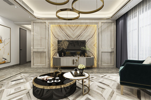 中山市海怡半島花園輕奢風格四居室裝修案例