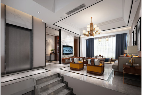 中山市裕龍君匯新中式風(fēng)格別墅裝修案例