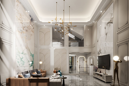 潮州市海關(guān)宿舍輕奢風格別墅裝修案例