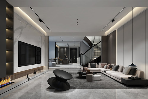 ?？谑幸▓@現(xiàn)代簡約風格別墅裝修案例